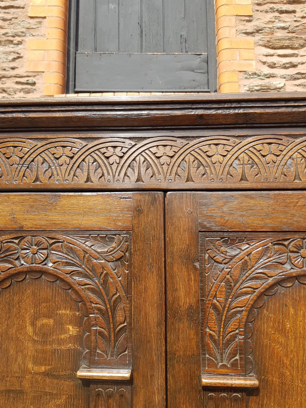 1920s Oak Period Style Hall Cupboard . View VI