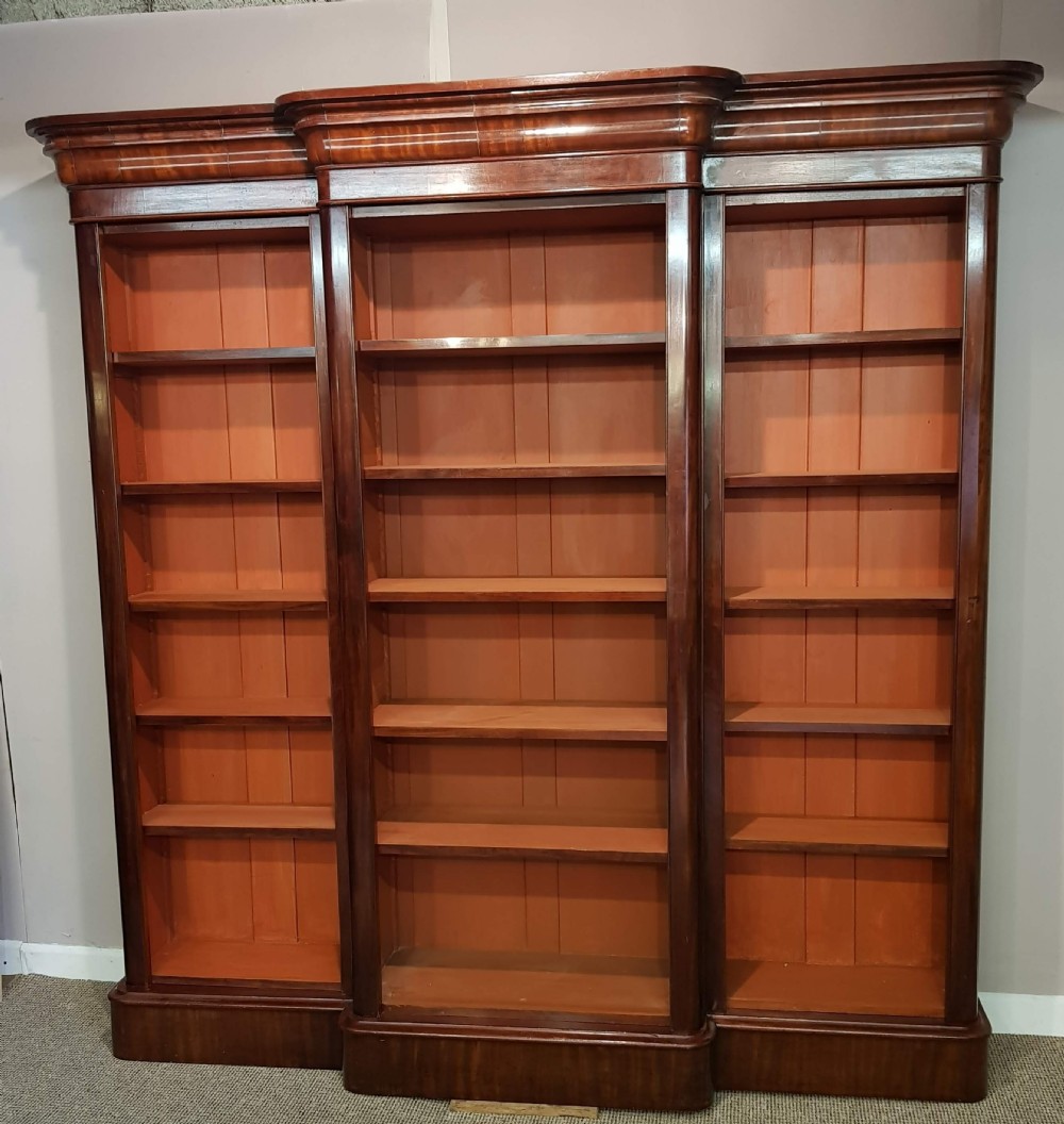 Victorian mahogany breakfront Bookcase. 