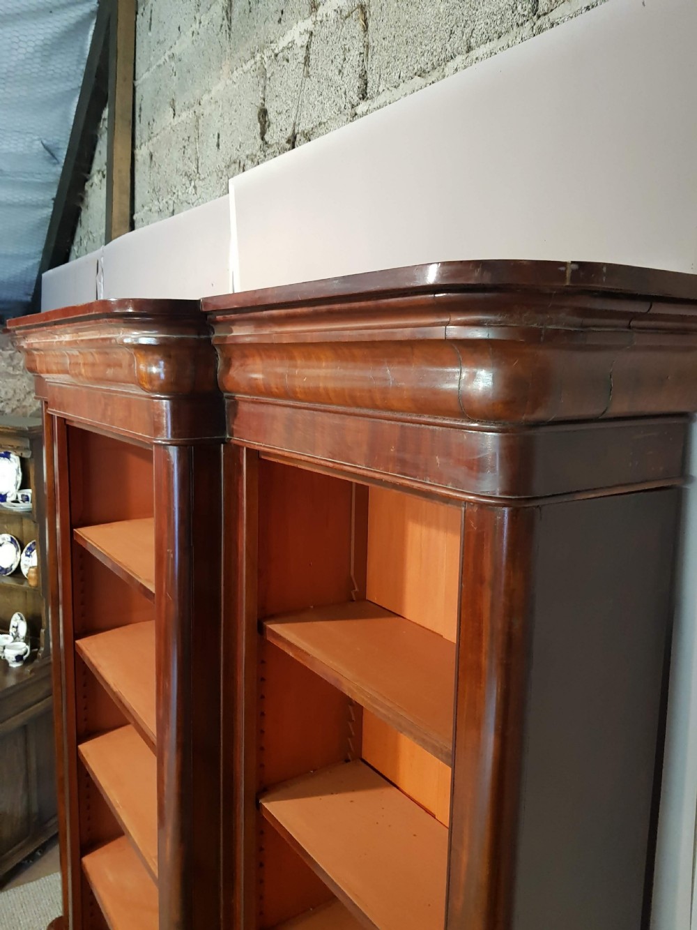 Victorian mahogany breakfront Bookcase.  View II