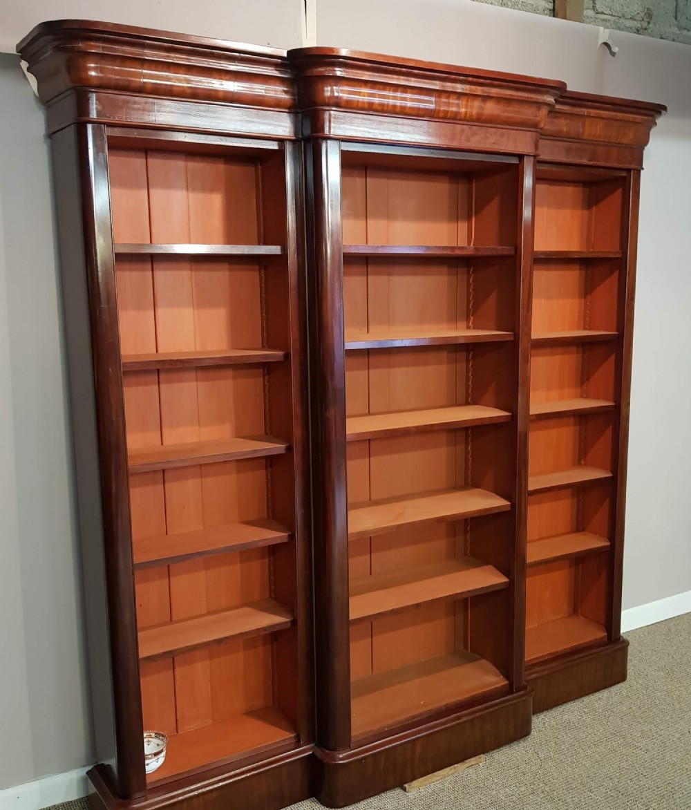 Victorian mahogany breakfront Bookcase.  View V