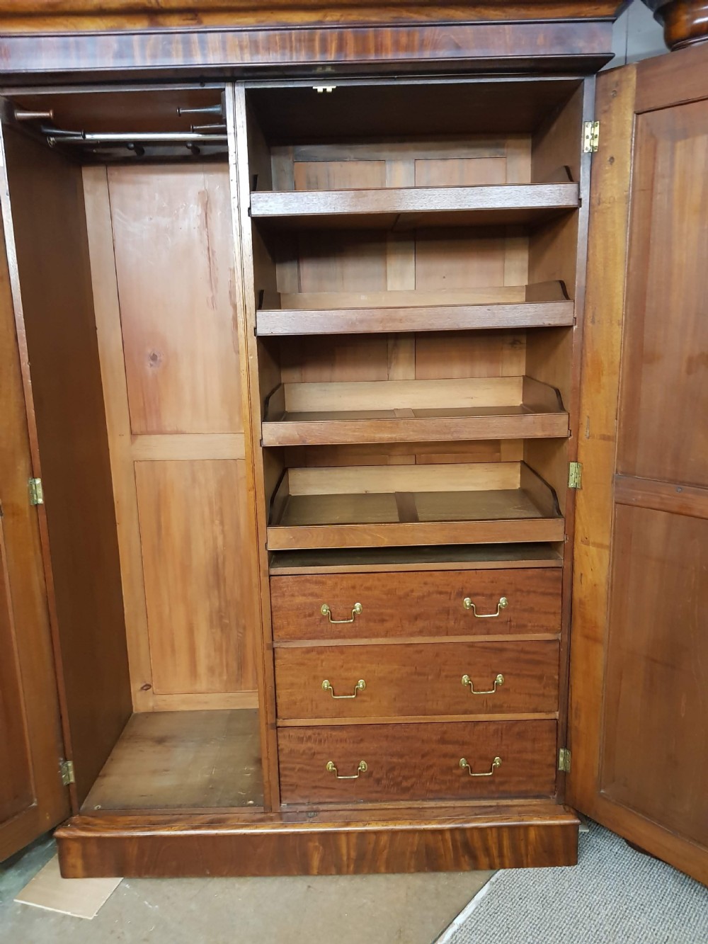 Victorian mahogany two door wardrobe.  View VI