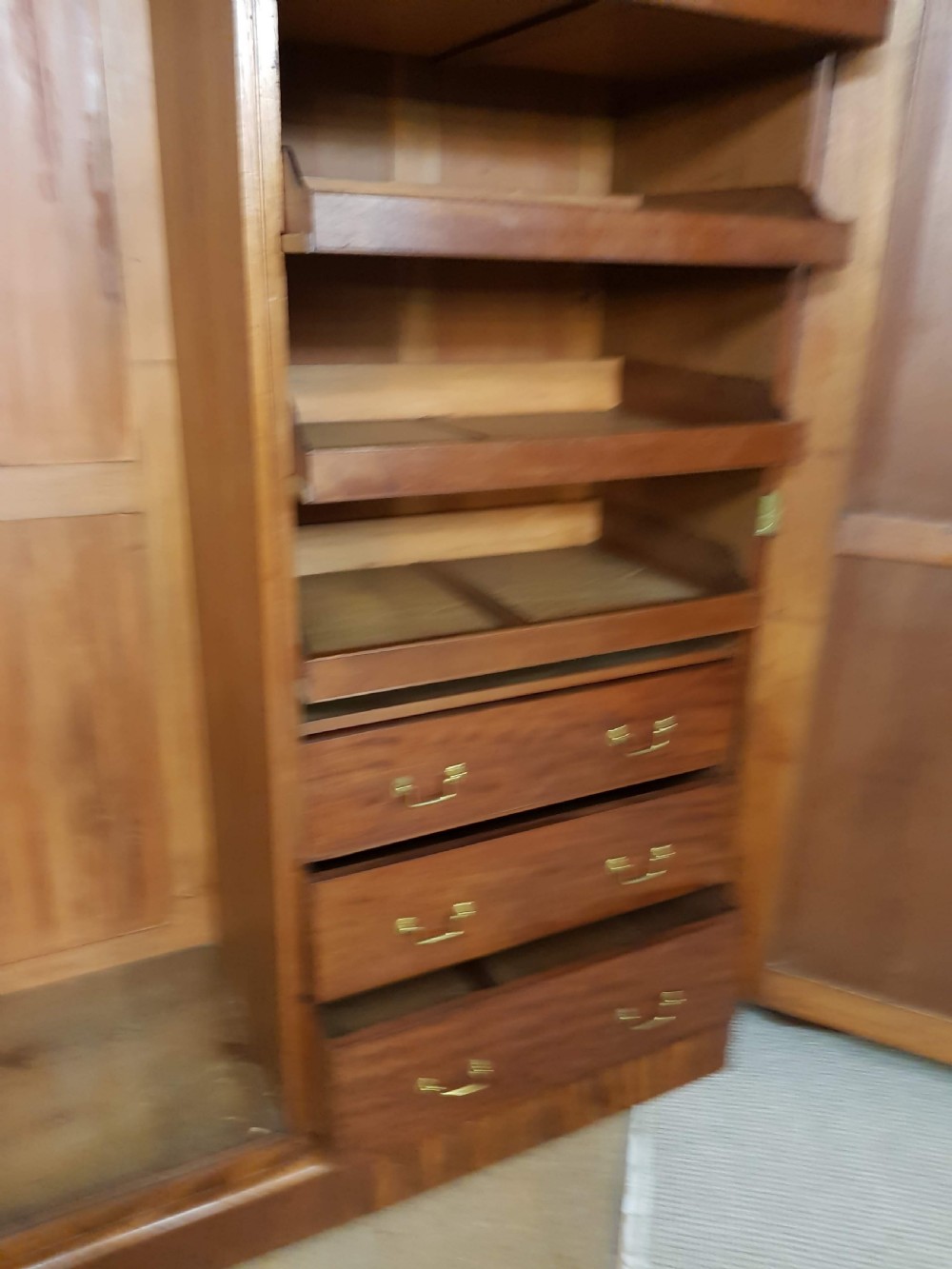 Victorian mahogany two door wardrobe.  View VII