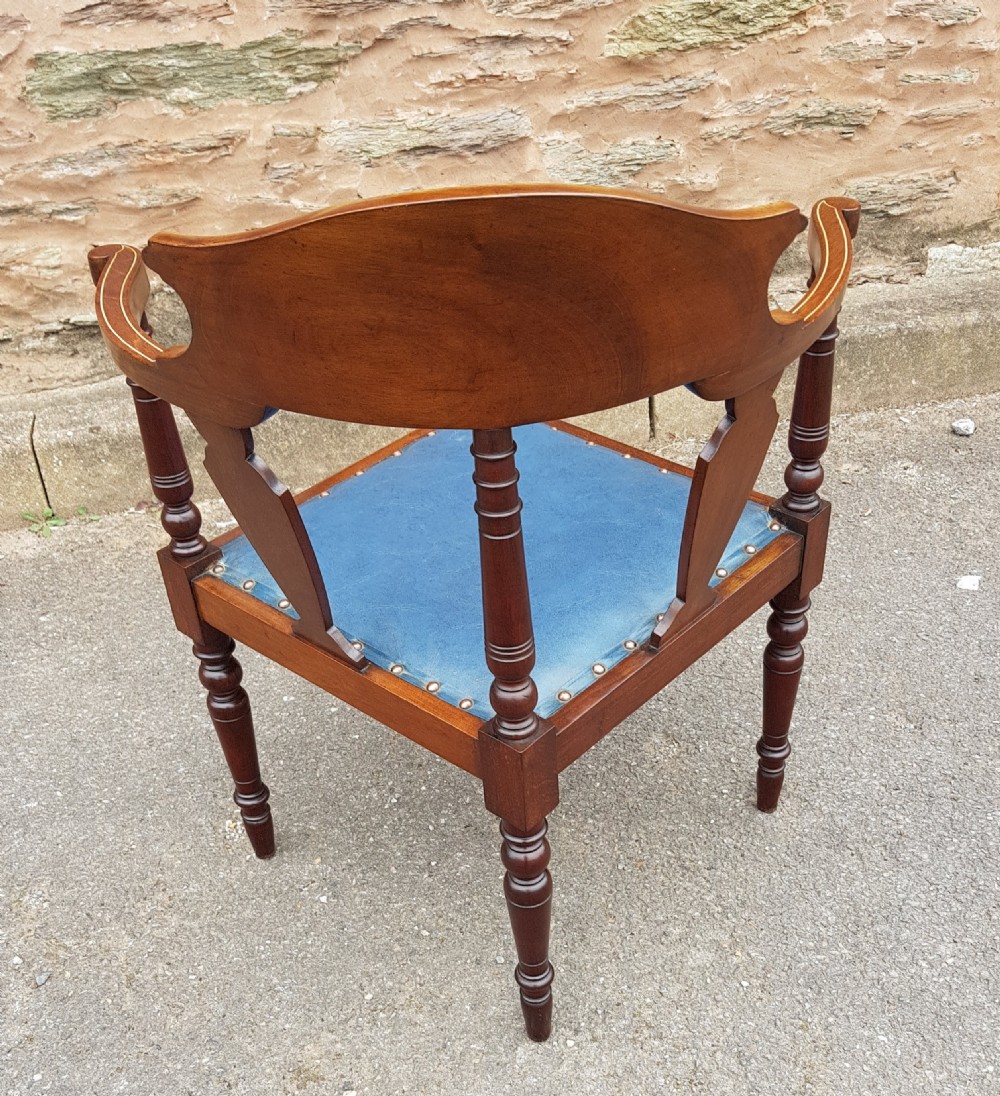 Edwardian Mahogany Inlaid Corner Chair . View VI