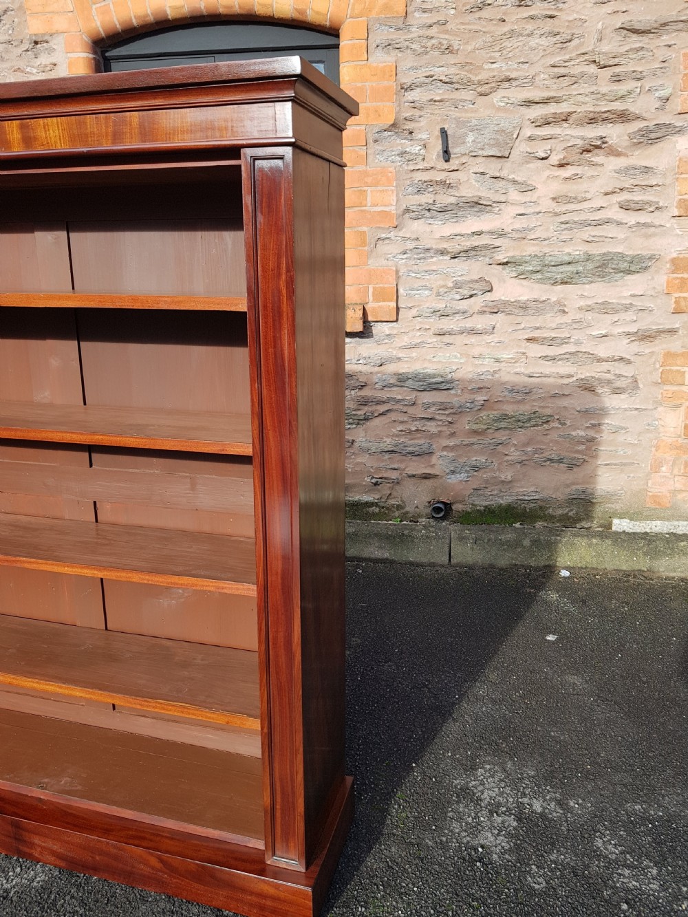 Victorian mahogany open Bookcase.  View II
