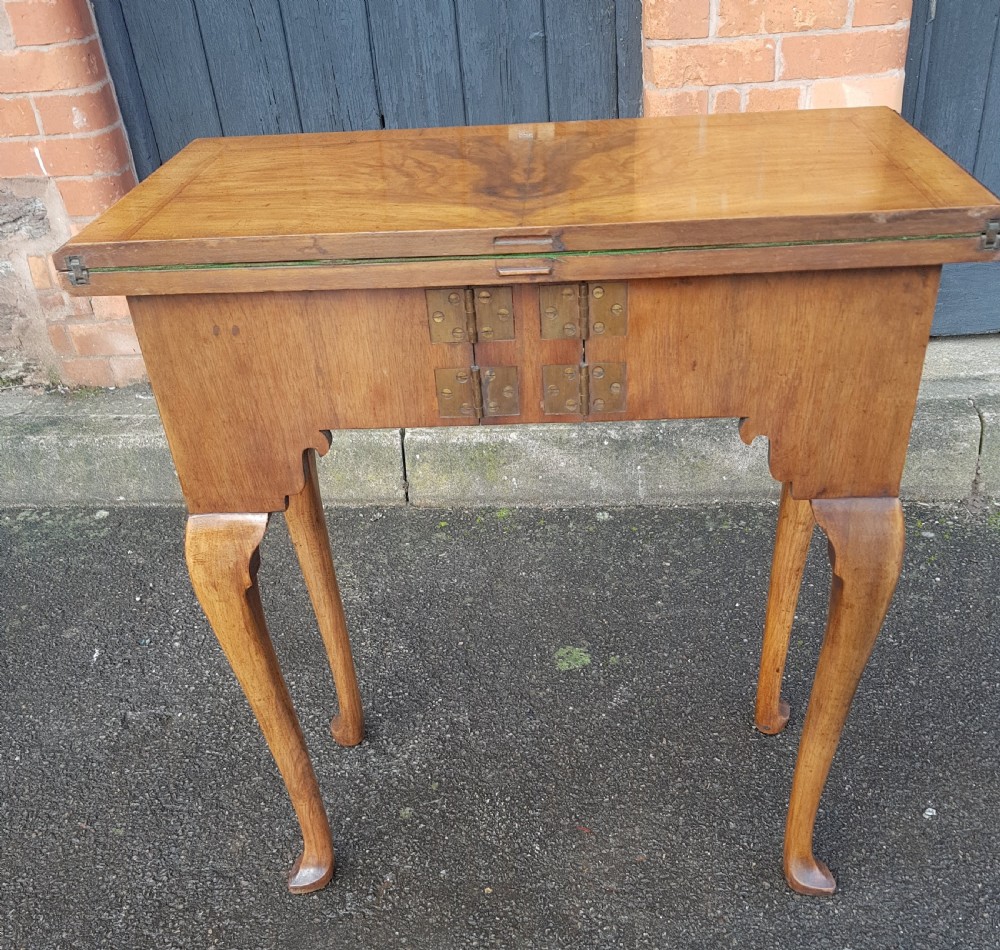 1920s Figured Walnut Card Table or Console Table.  View VII