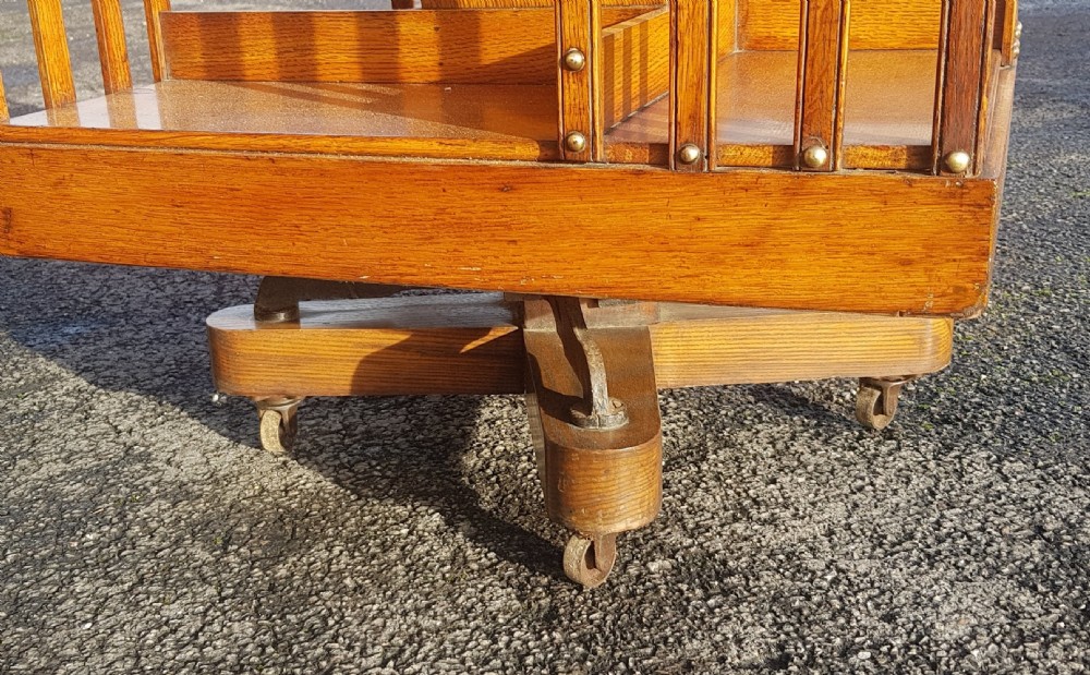 Victorian Oak Revolving Bookcase.  View IV