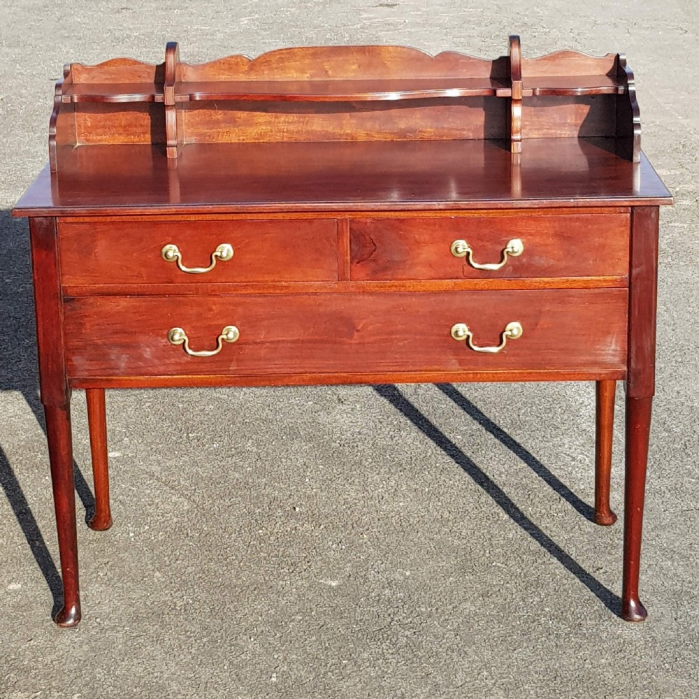 Georgian style Mahogany Three Drawer Side Table. 