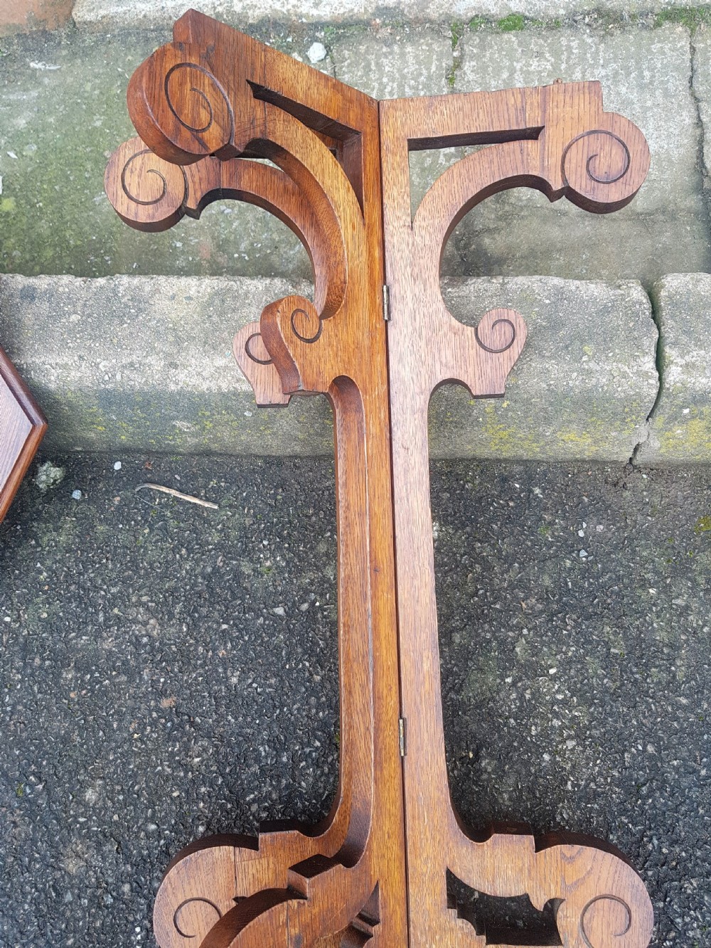 Victorian Oak Arts And Crafts folding Lamp Table  View V