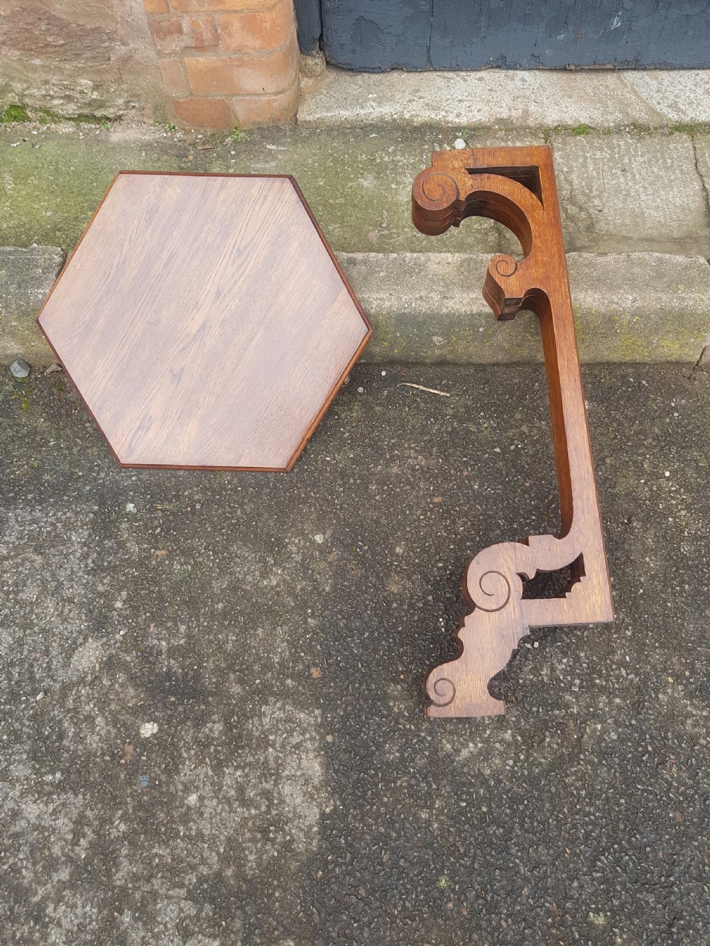 Victorian Oak Arts And Crafts folding Lamp Table  View VI