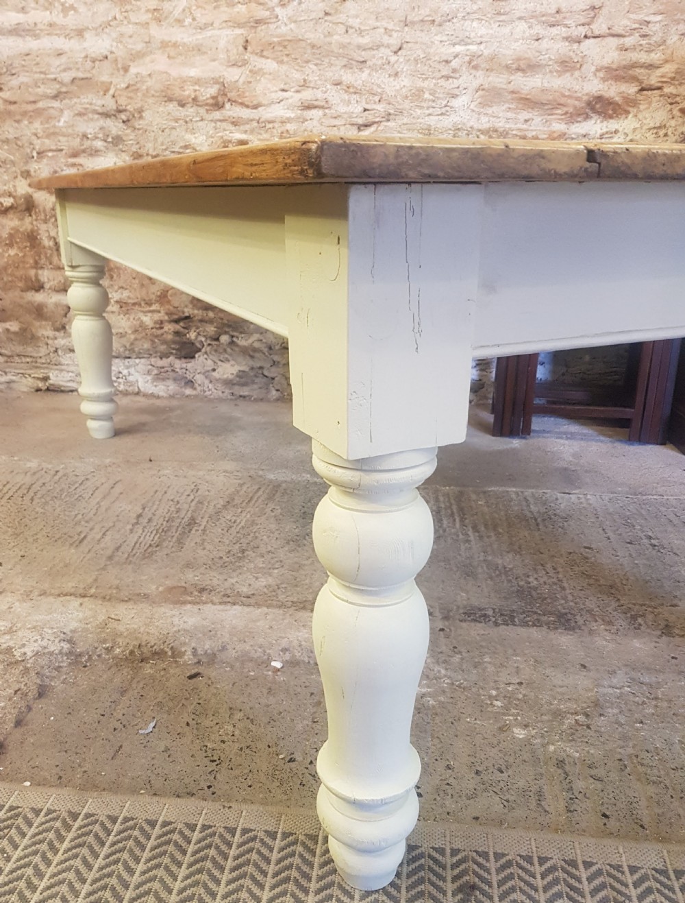 ANTIQUE VICTORIAN PINE FARM HOUSE TABLE.  View VI