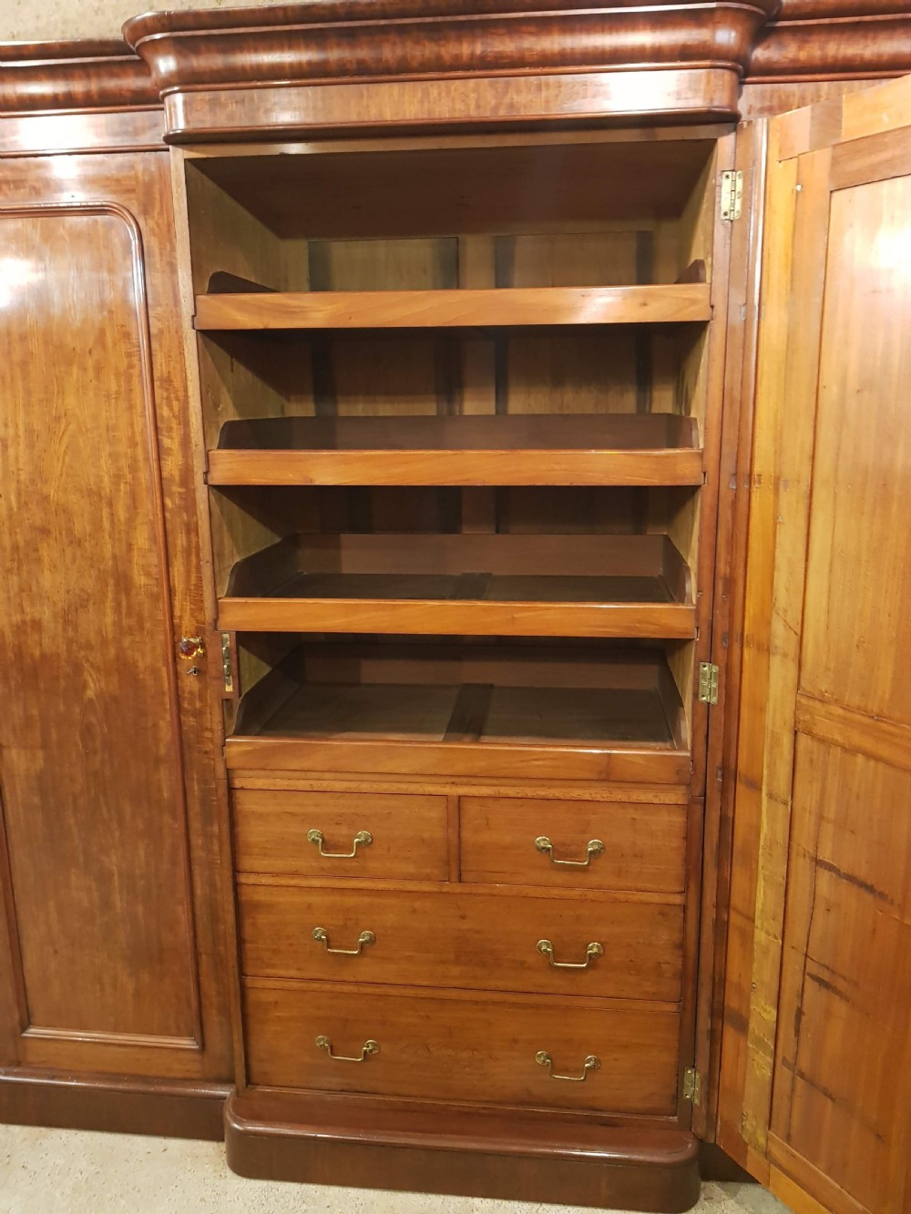 Heal and son Breakfront mahogany wardrobe.  View IV