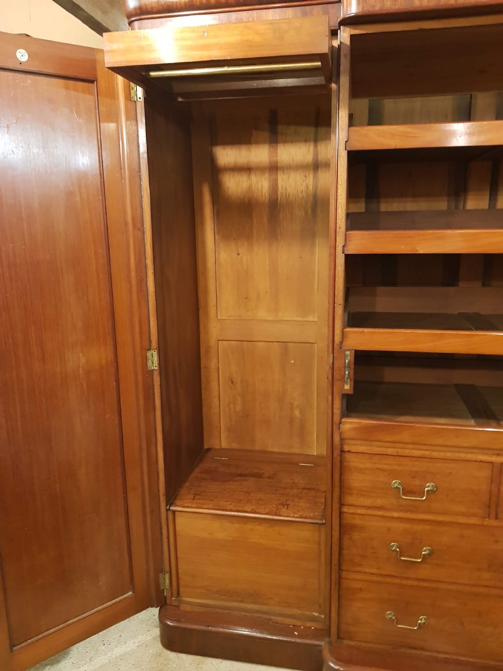 Heal and son Breakfront mahogany wardrobe.  View VI