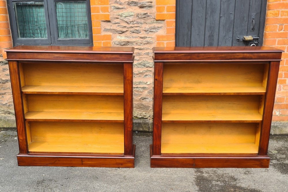 Pair of Victorian mahogany open Bookcases 