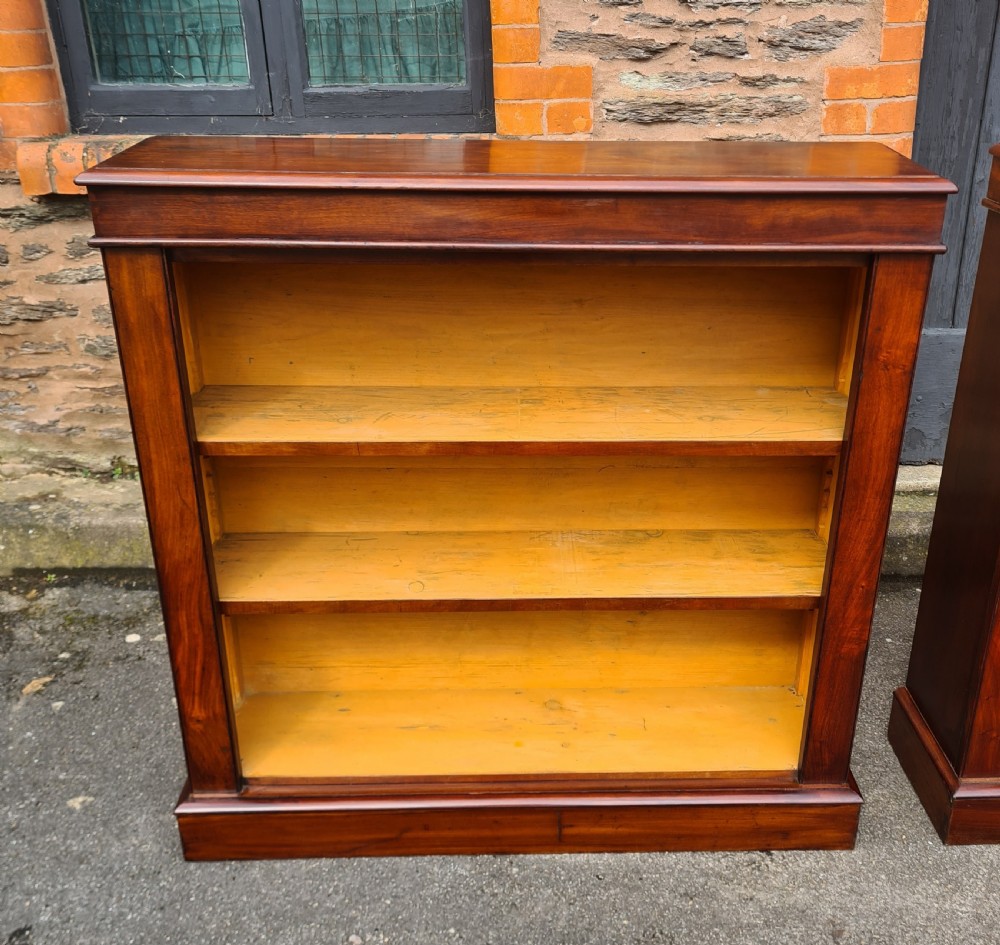 Pair of Victorian mahogany open Bookcases  View II