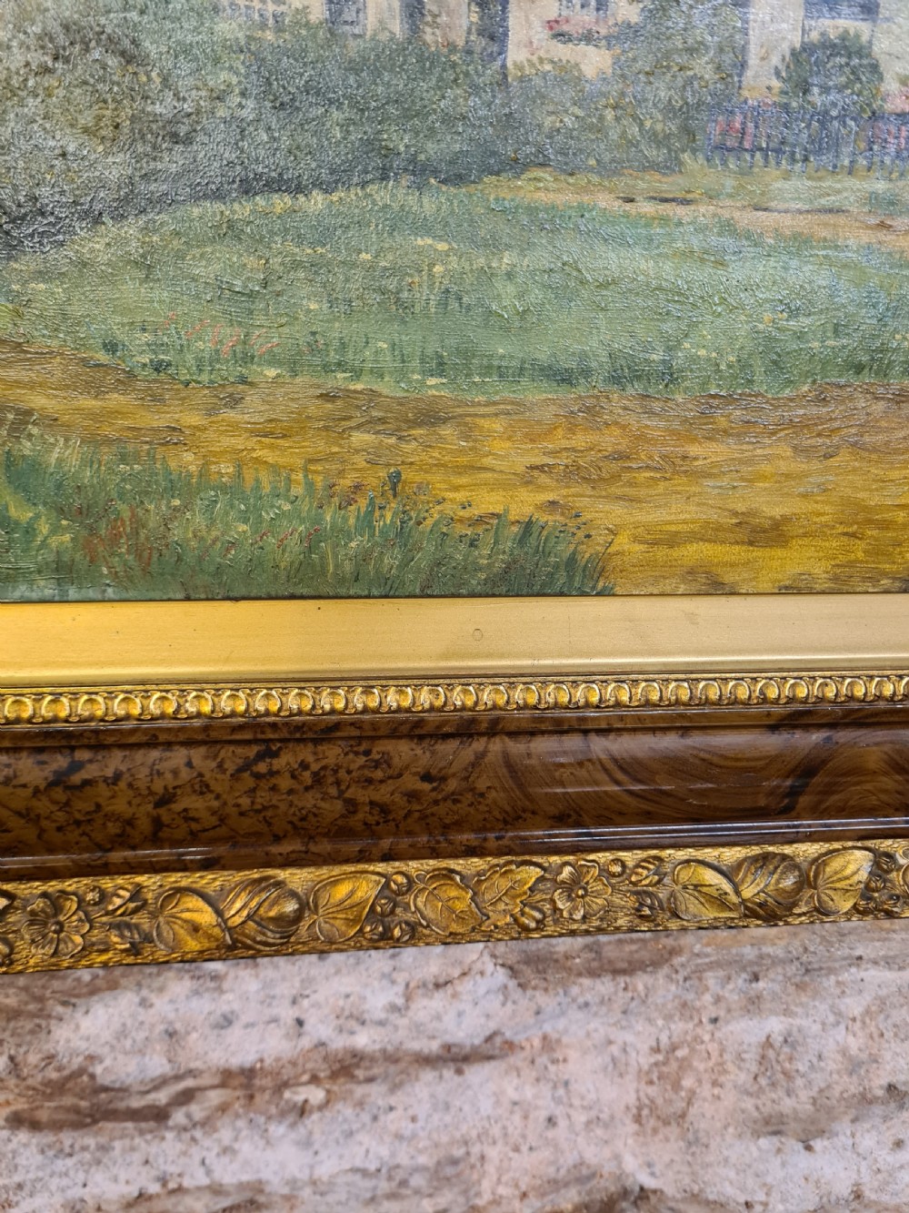 Pair of 1920s oil paintings of country cottage scenes  View IV