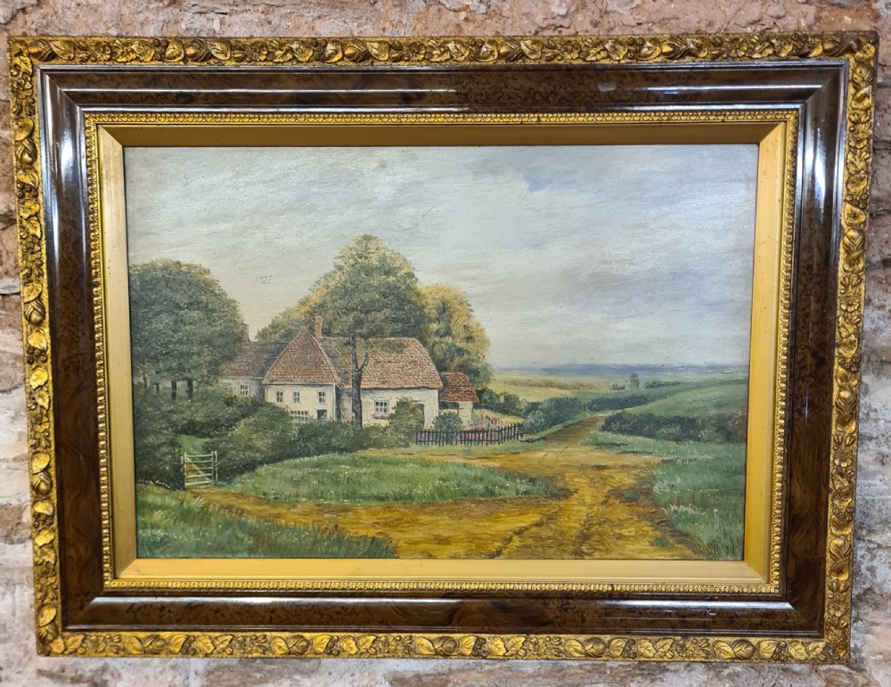 Pair of 1920s oil paintings of country cottage scenes  View VI