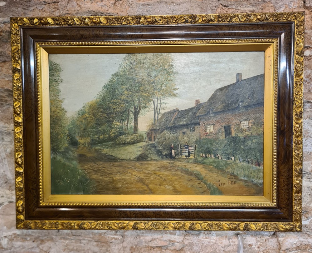 Pair of 1920s oil paintings of country cottage scenes  View VII