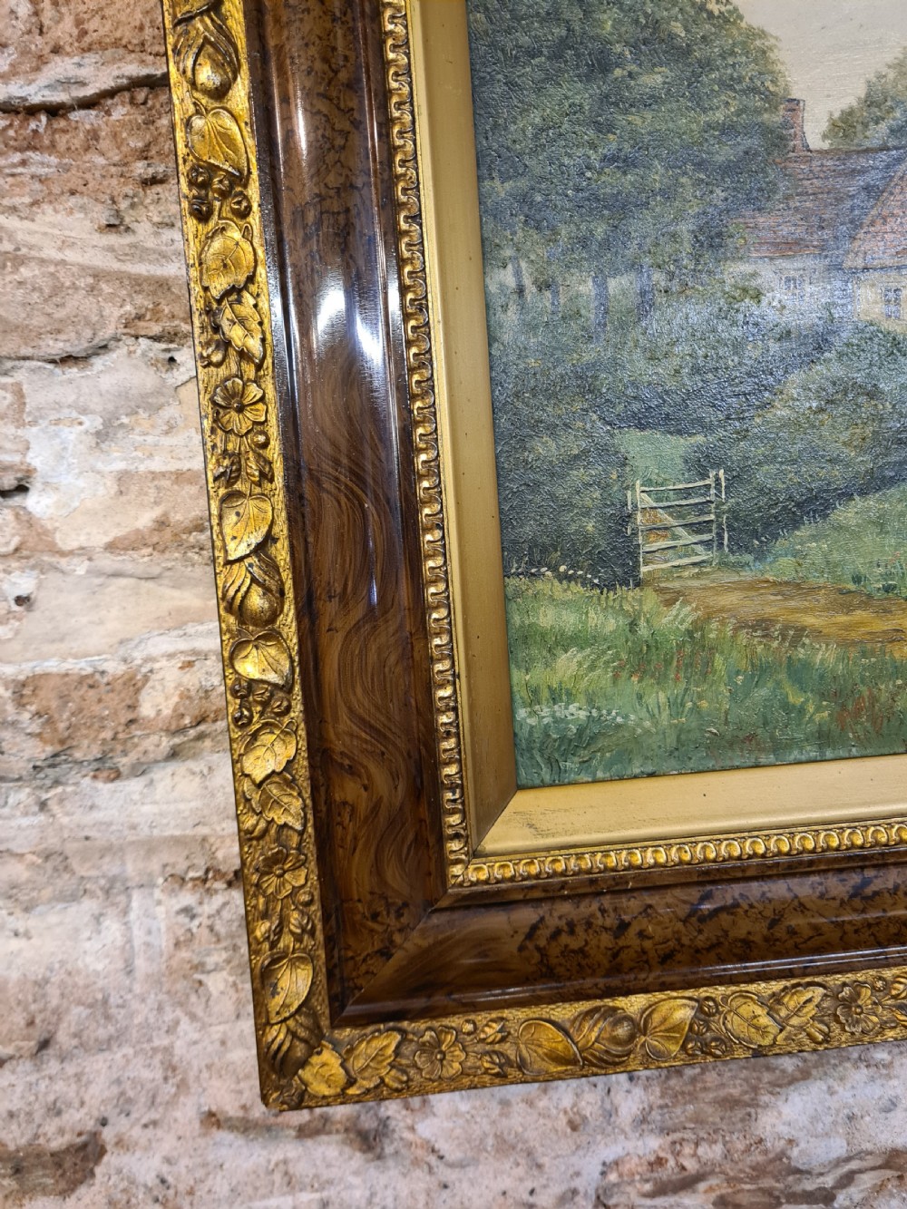 Pair of 1920s oil paintings of country cottage scenes  View VIII
