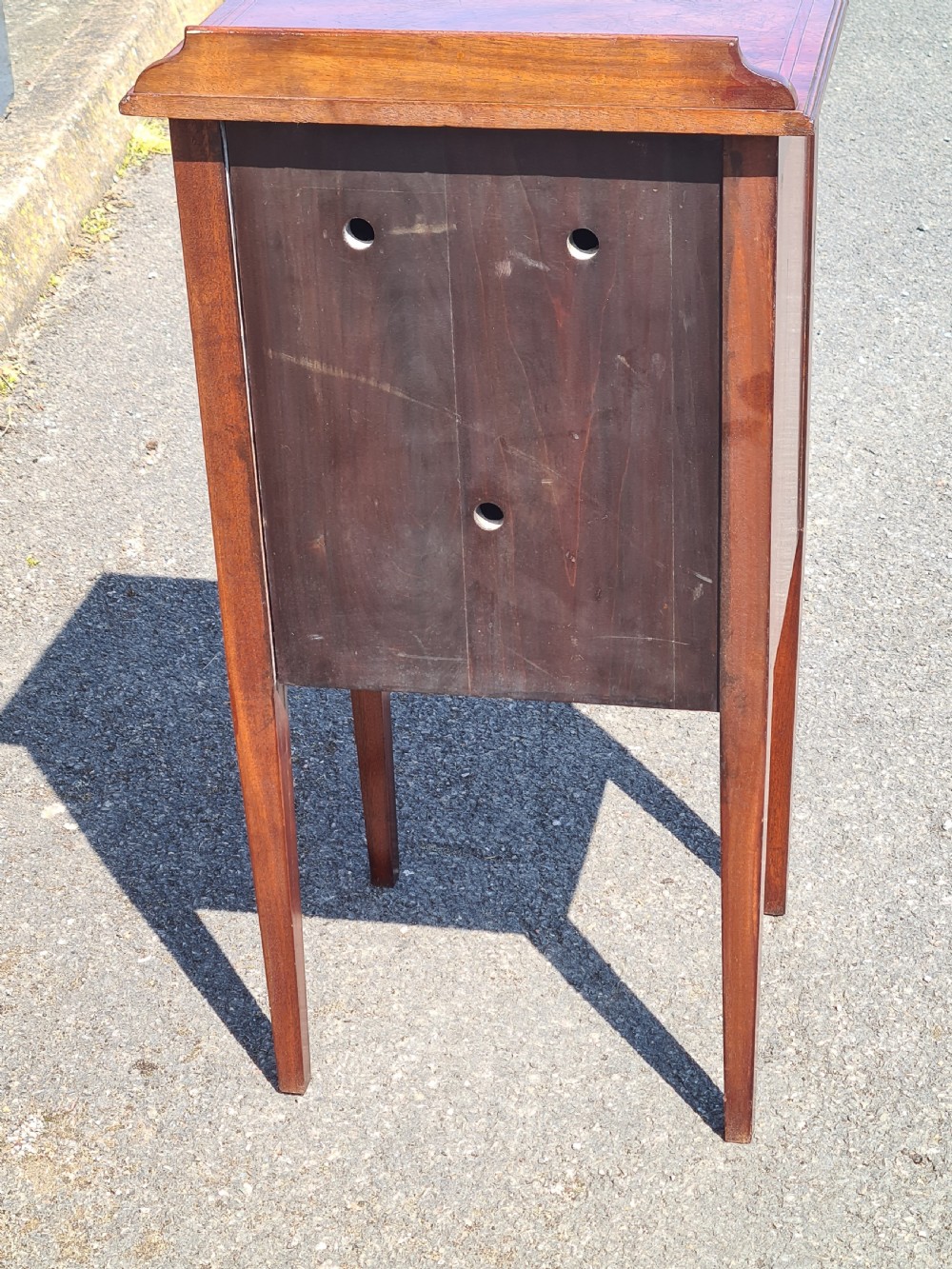 Edwardian Mahogany Inlaid Bedside cabinet  View IV