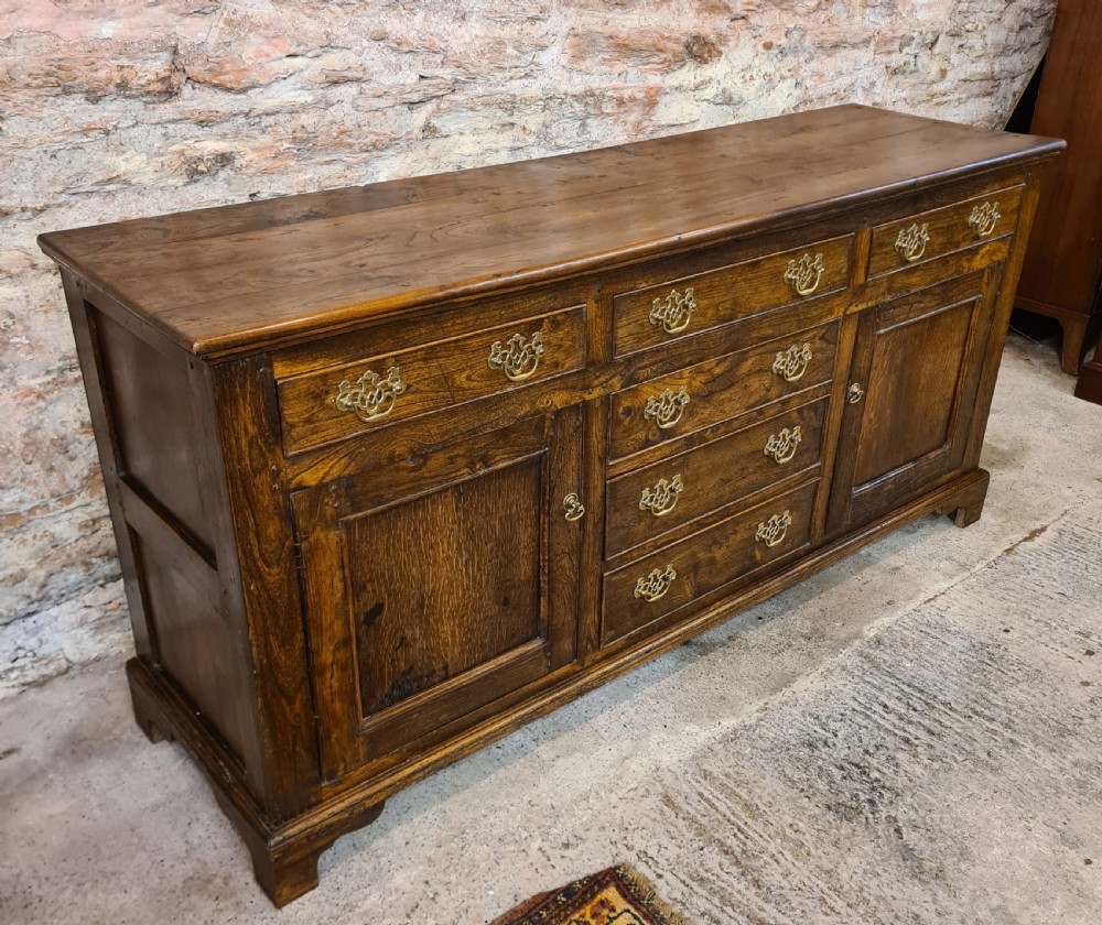 Georgian Elm and Oak Dresser Base . View II