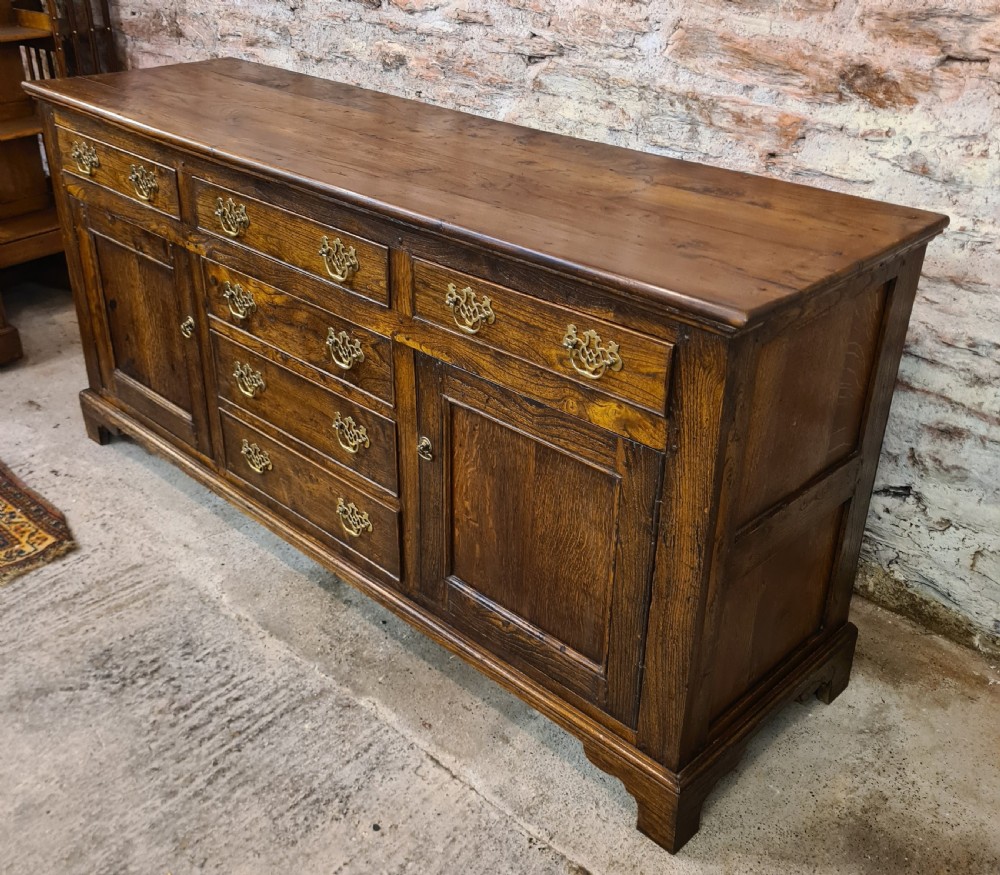 Georgian Elm and Oak Dresser Base . View III