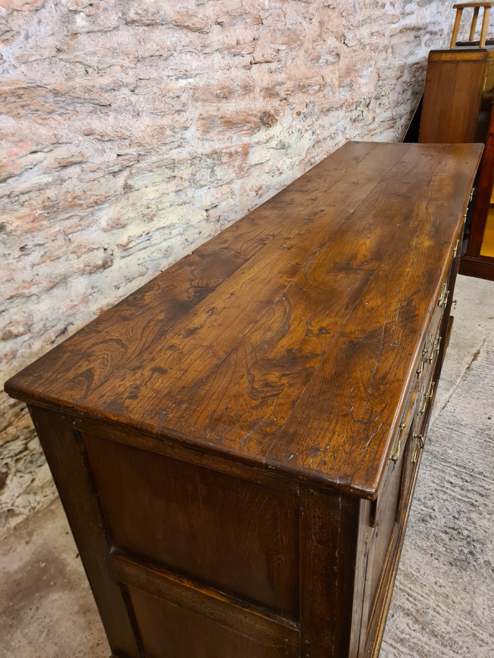 Georgian Elm and Oak Dresser Base . View IV