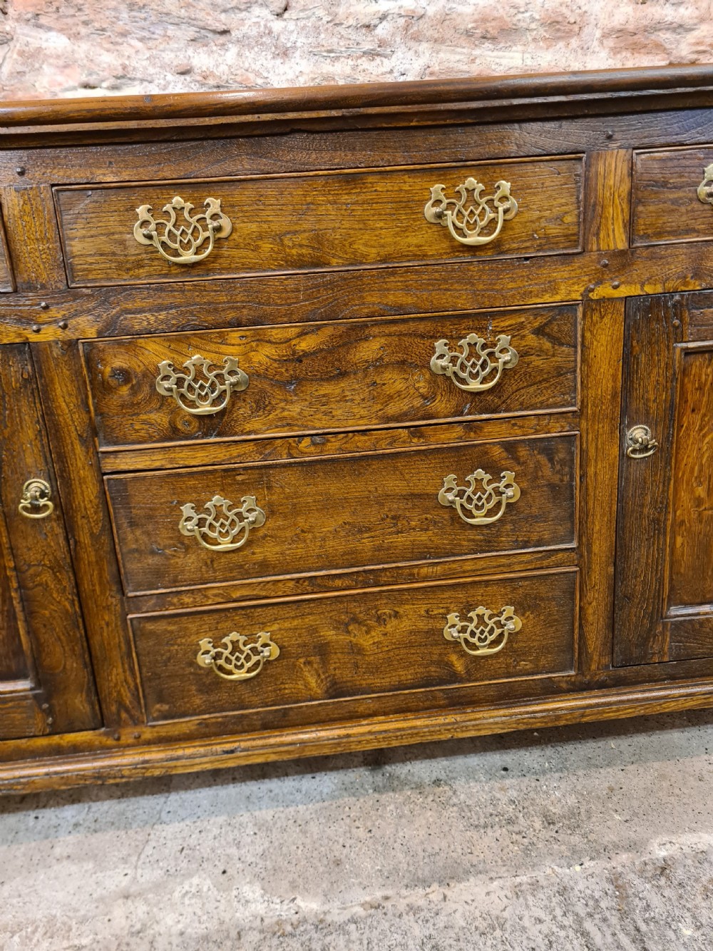 Georgian Elm and Oak Dresser Base . View VII