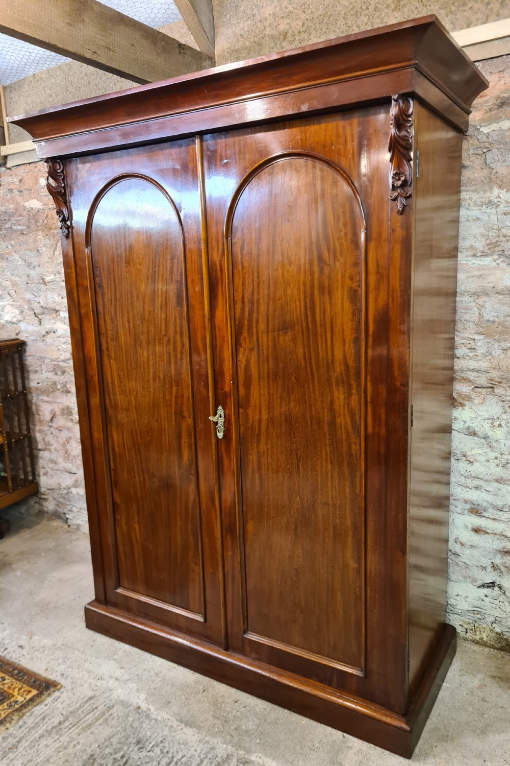 Victorian mahogany two door wardrobe 