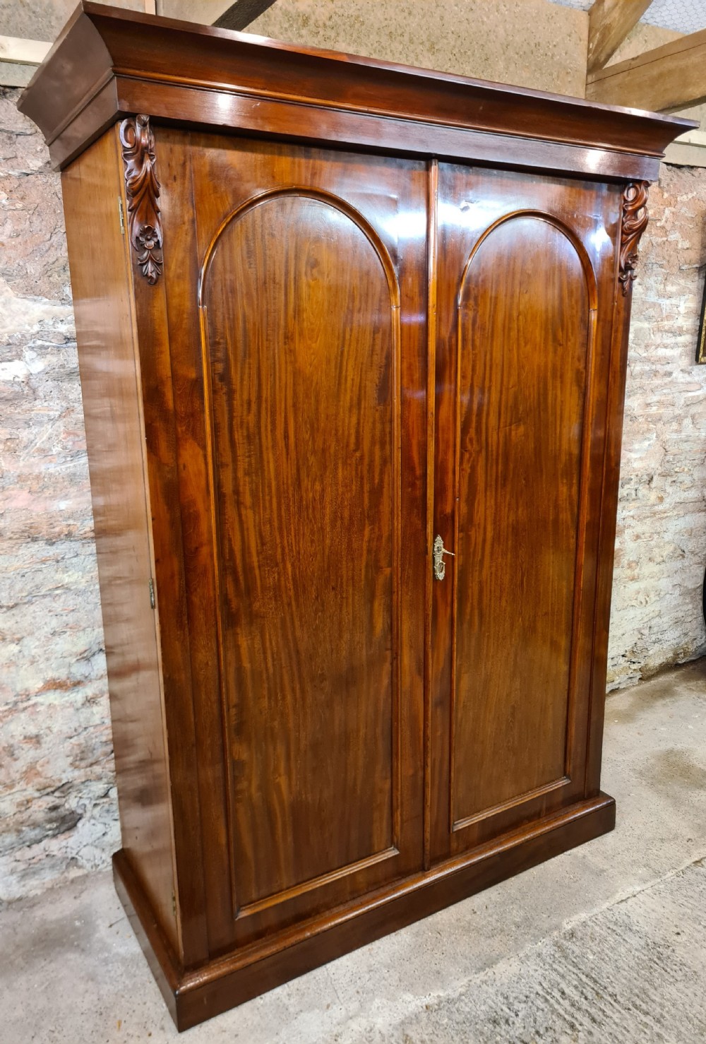 Victorian mahogany two door wardrobe  View II