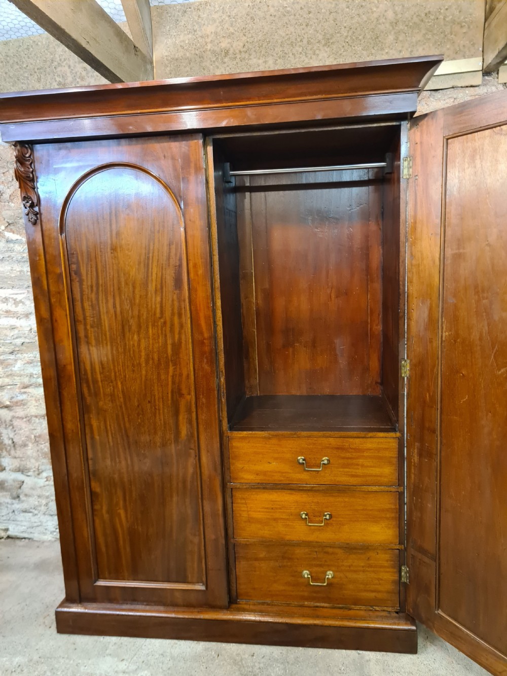 Victorian mahogany two door wardrobe  View III