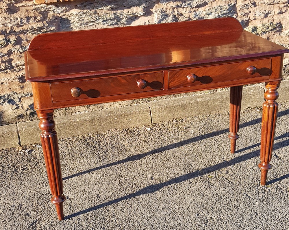 Victorian mahogany two drawer writing table.  View II