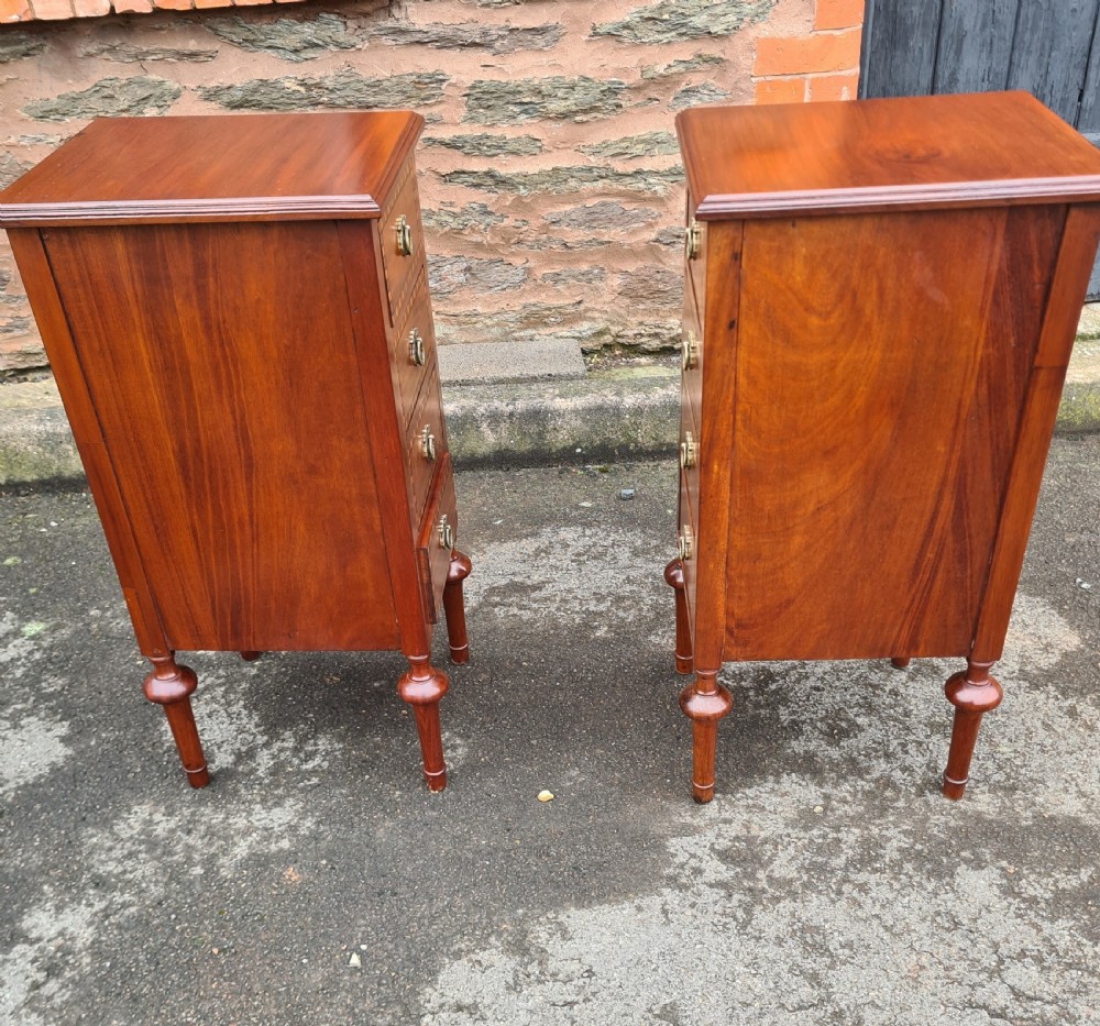 Pair of Edwardian Mahogany Inlaid Bedside Cabinets  View IV