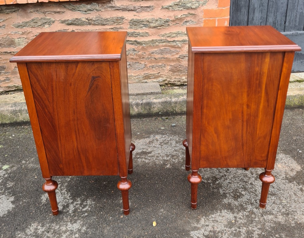 Pair of Edwardian Mahogany Inlaid Bedside Cabinets  View V