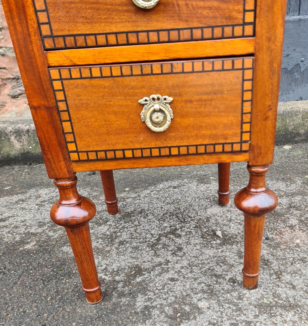 Pair of Edwardian Mahogany Inlaid Bedside Cabinets  View VIII