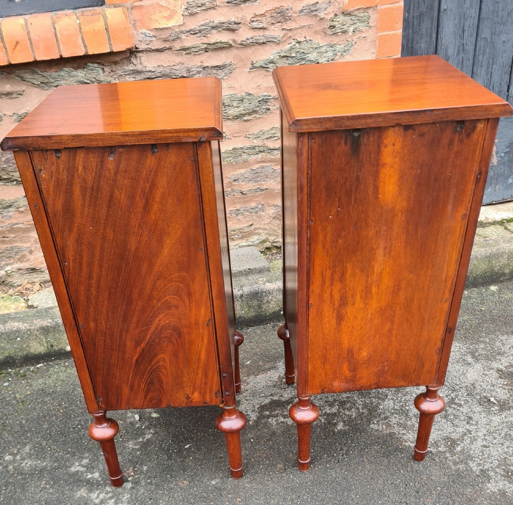 Pair of Edwardian Mahogany Inlaid Bedside Cabinets  View IX