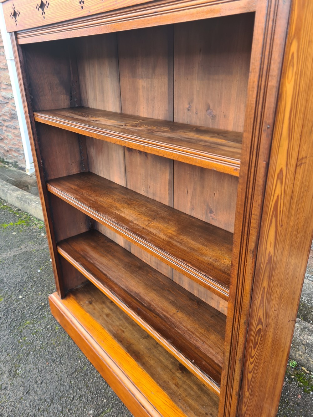 Victorian Pitch Pine Arts And Crafts Bookcase  View IV