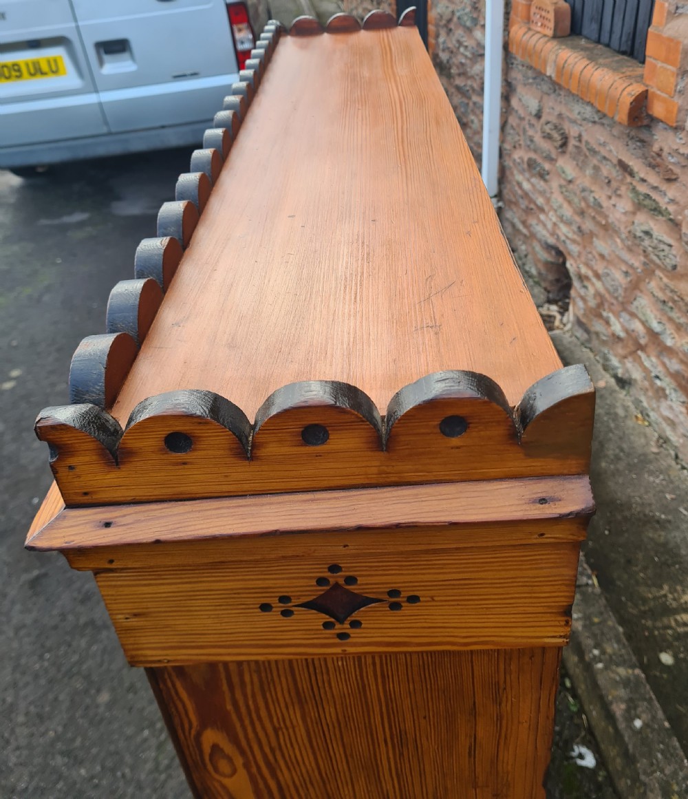 Victorian Pitch Pine Arts And Crafts Bookcase  View V