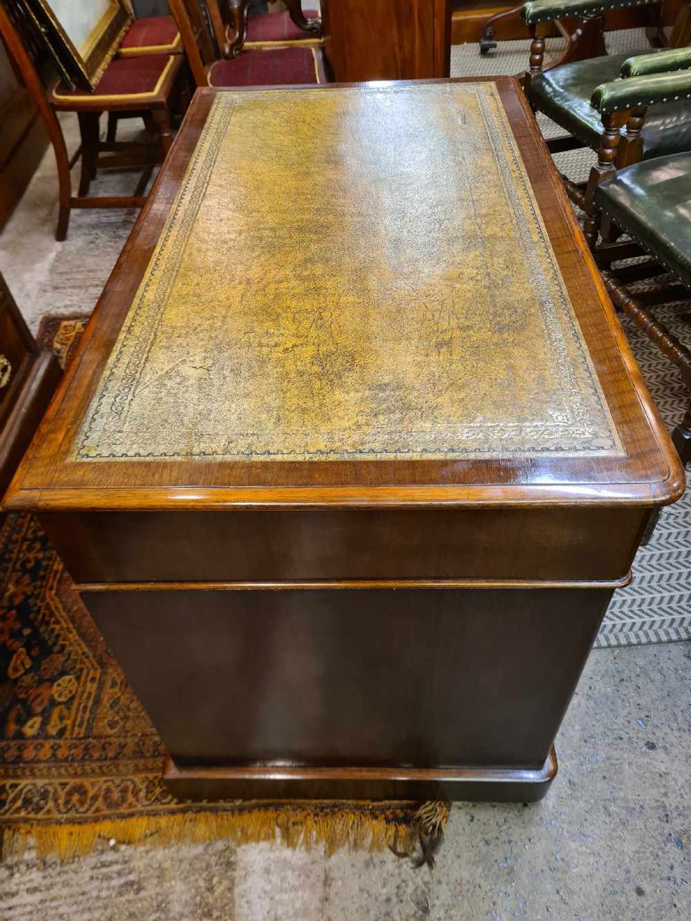 Victorian Walnut Pedestal Desk View V