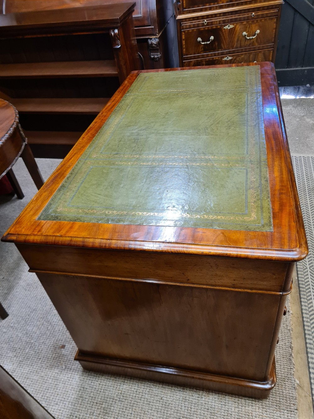 Victorian Mahogany Pedestal Desk.  View III