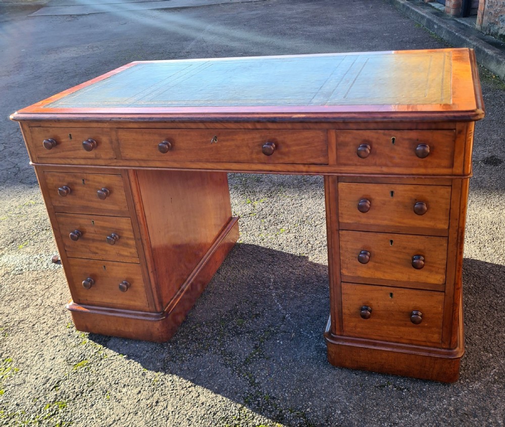 Victorian Mahogany Pedestal Desk.  View V