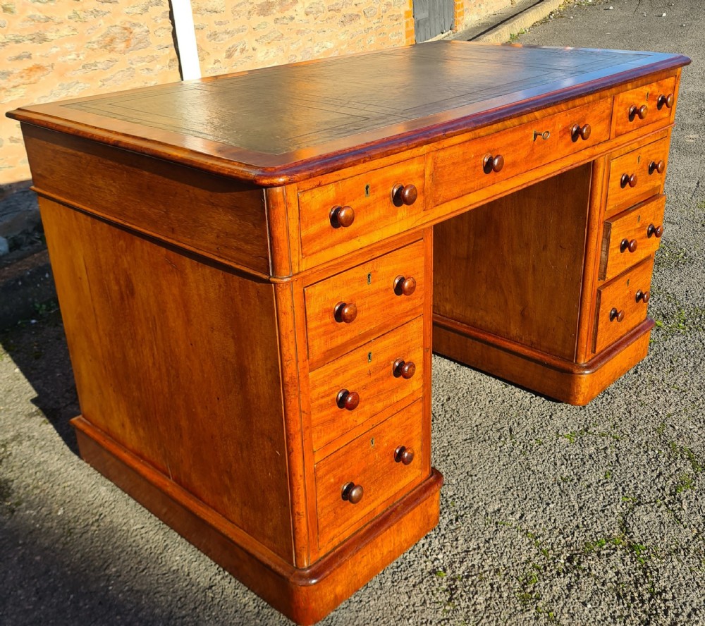 Victorian Mahogany Pedestal Desk.  View VII