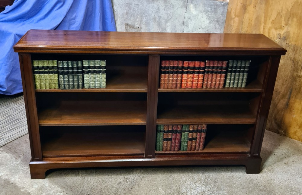Late Victorian Mahogany Double Open Bookcase  View IV