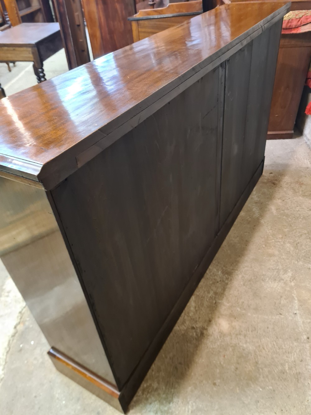 Late Victorian Mahogany Double Open Bookcase  View V