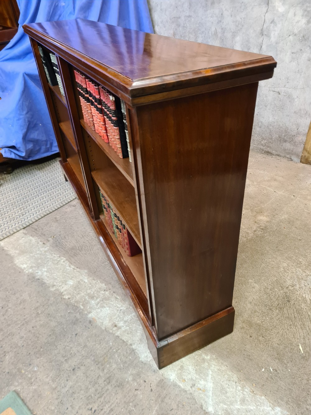 Late Victorian Mahogany Double Open Bookcase  View VI