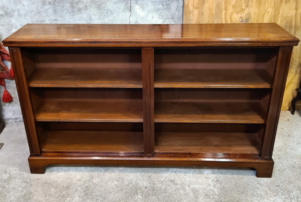 Late Victorian Mahogany Double Open Bookcase  View VII