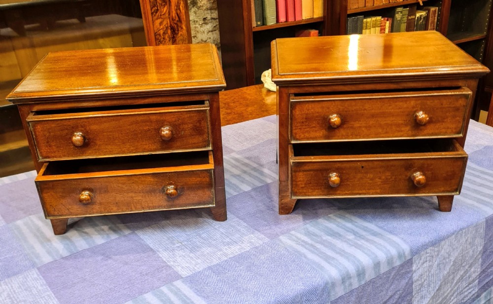 Pair of Victorian mahogany table top chest 
