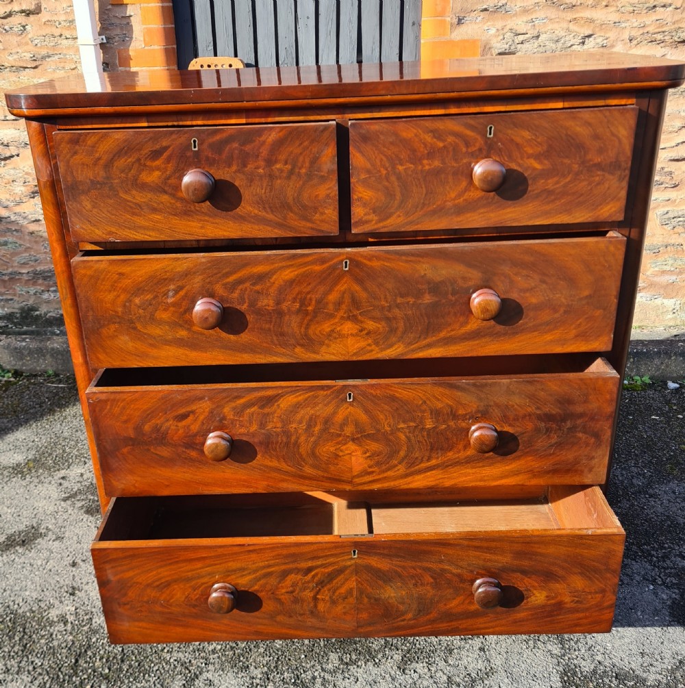 Victorian flame mahogany chest of drawers  View VIII