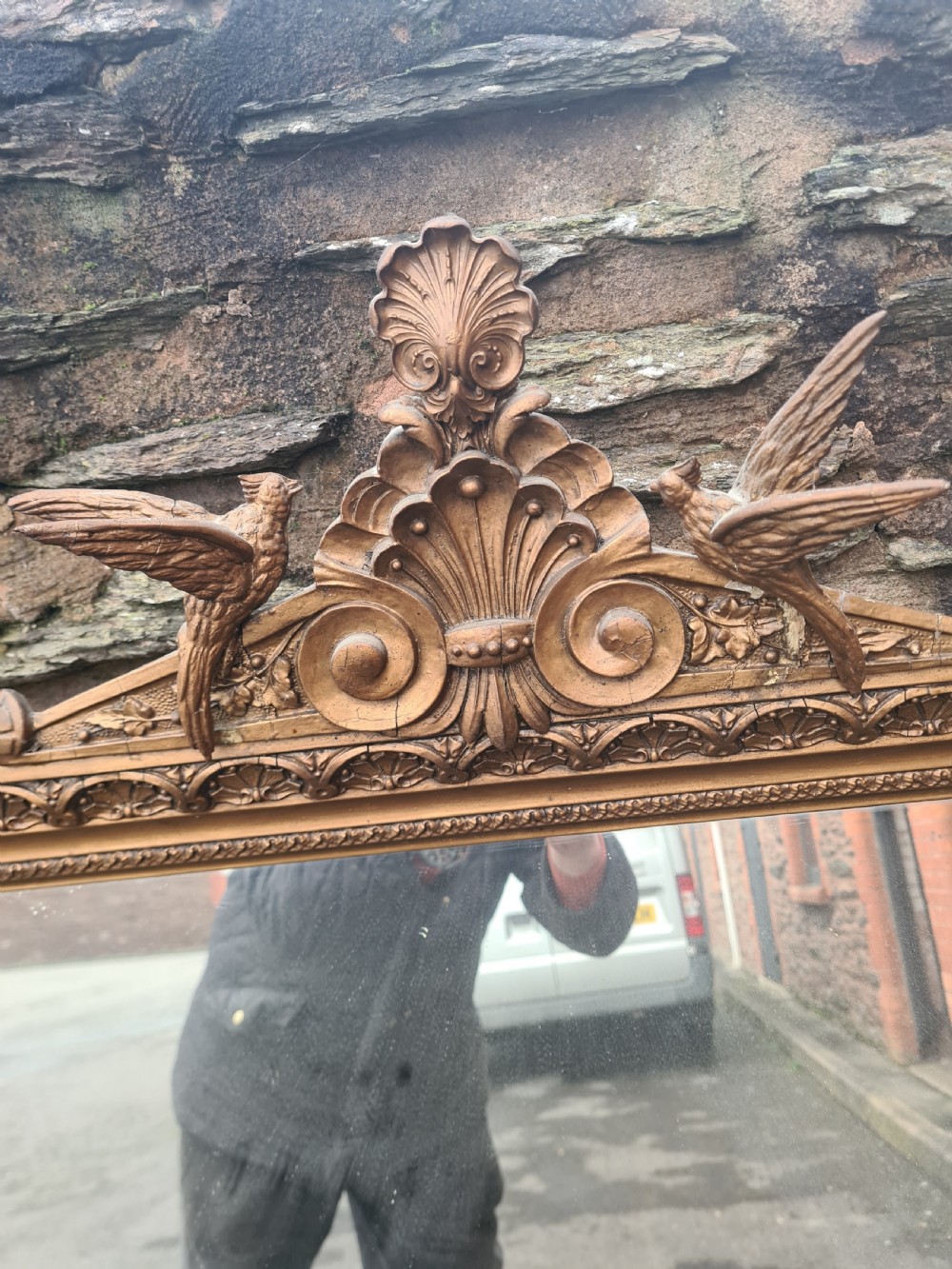 Victorian Gilt Overmantle Mirror  View II