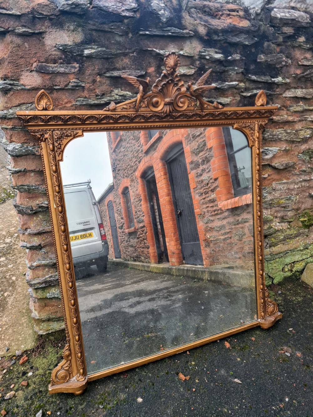 Victorian Gilt Overmantle Mirror  View VI
