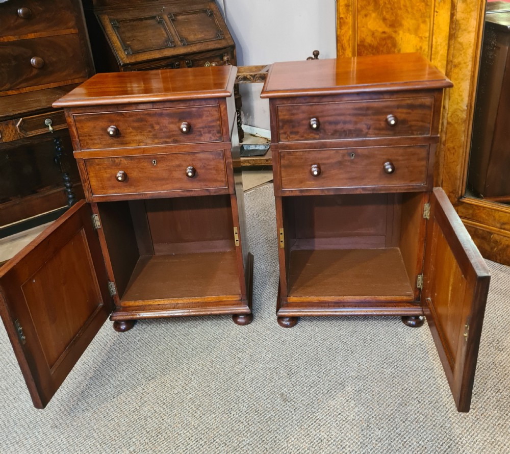 Pair of Victorian mahogany Bedside Cabinets.  View II